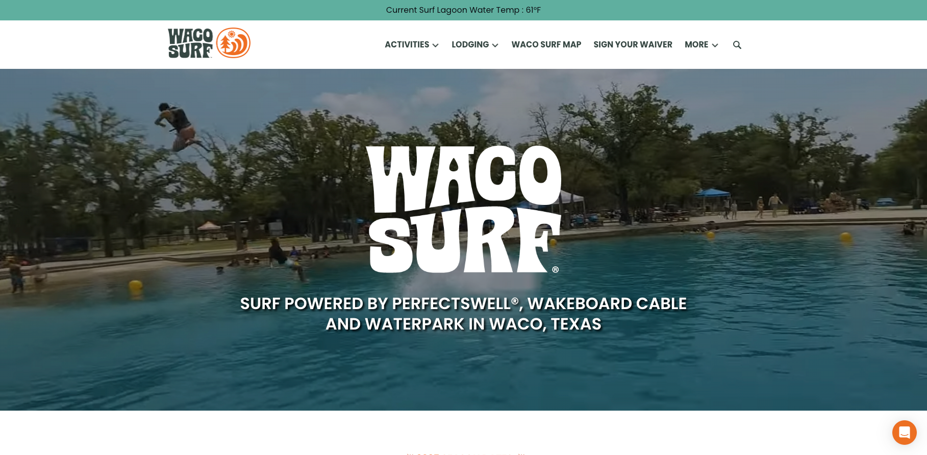 Screenshot of people launching off a slide at Waco Surf into the water below