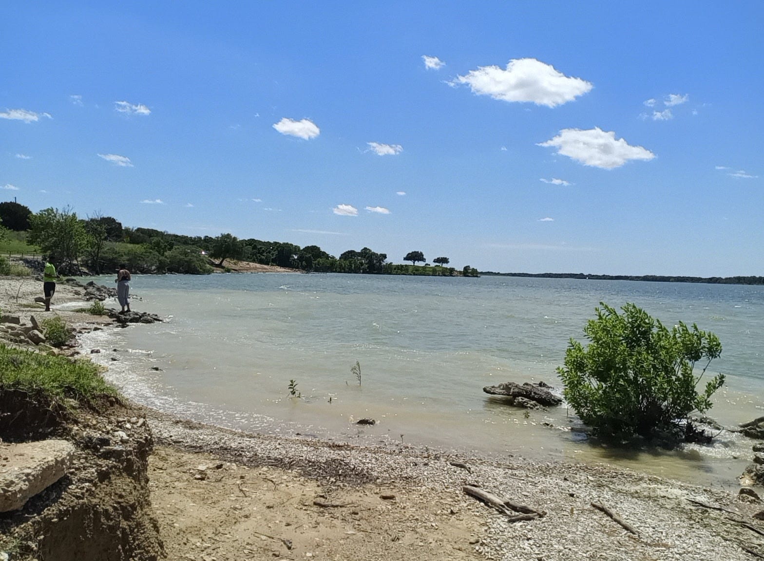 Twin Bridges Beach at Lake Waco, one of my favorite places to swim in Waco