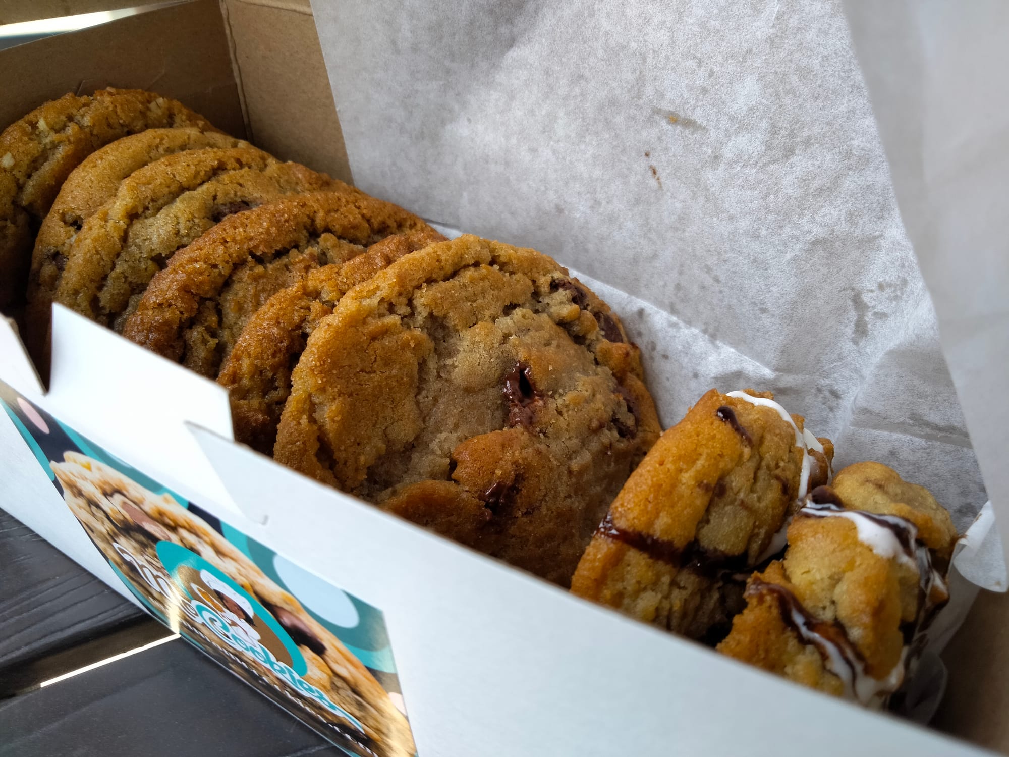 A box of Momma Mo's cookies in Waco Texas
