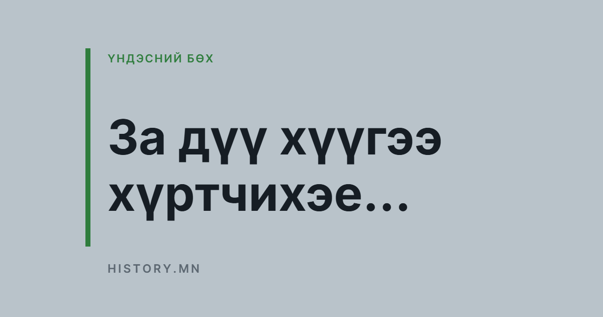 За дүү хүүгээ хүртчихэе...