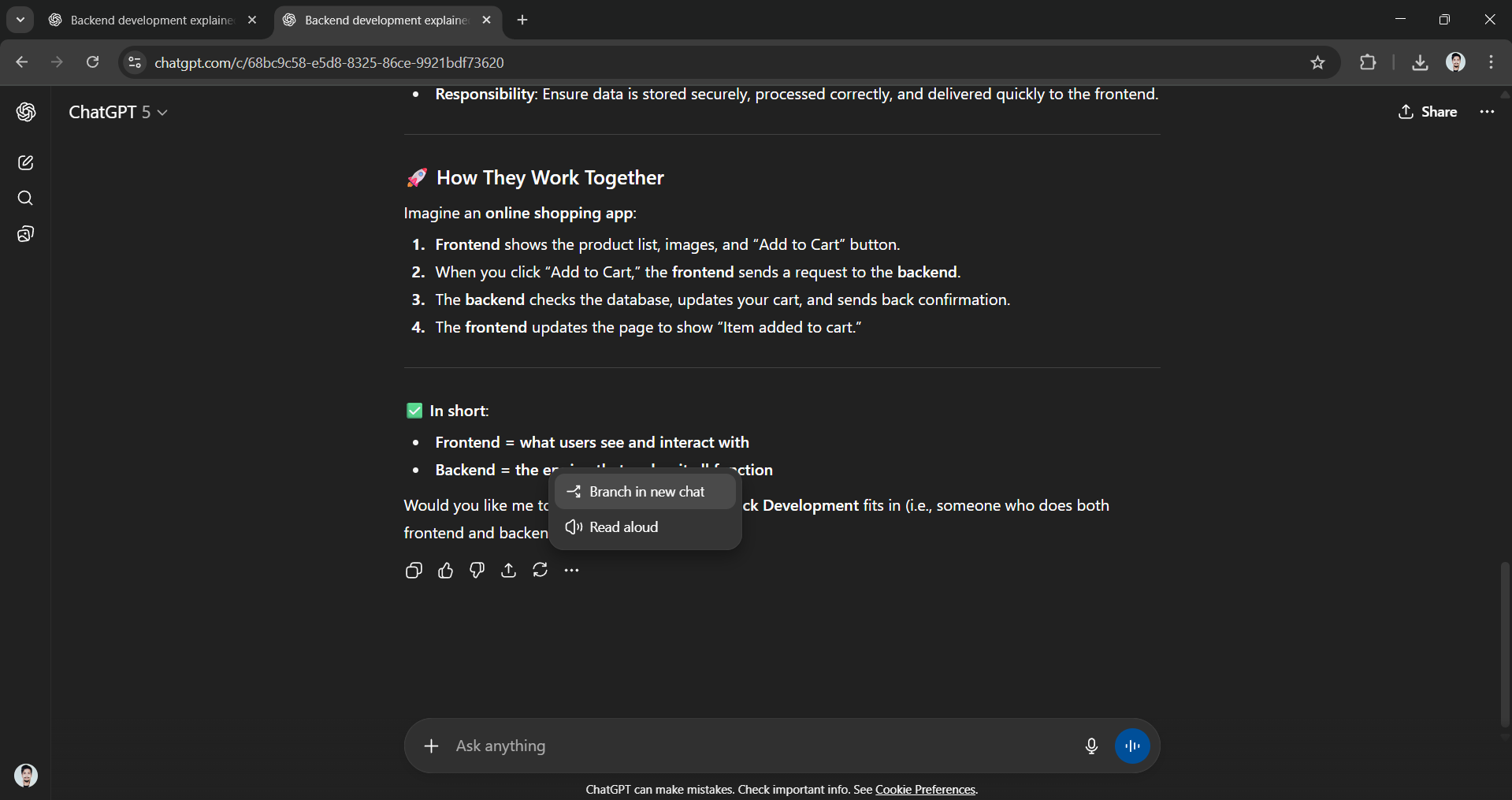 ChatGPT’s New Chat Branching