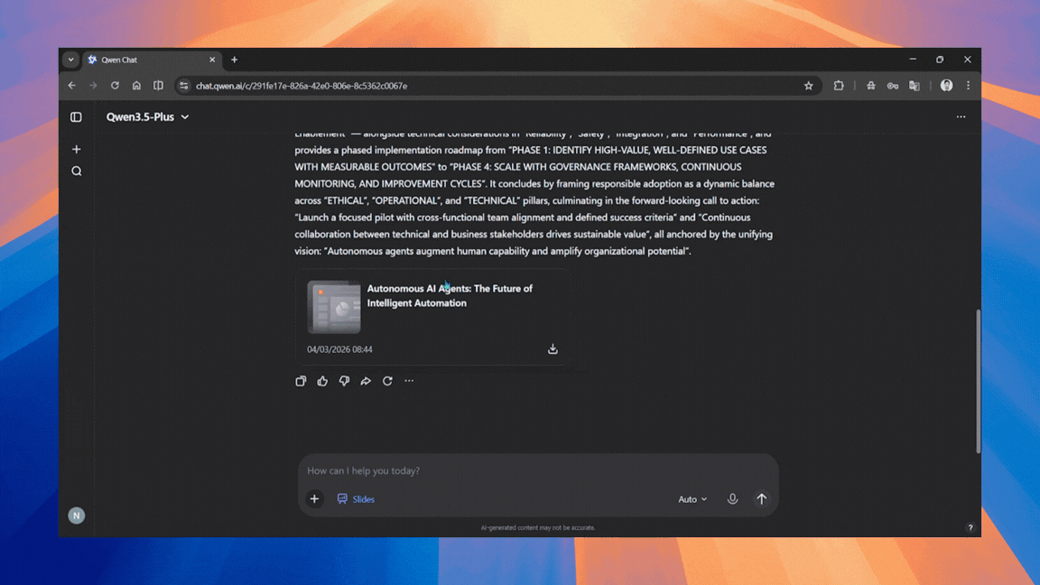 Presentation generated Qwen AI Slides