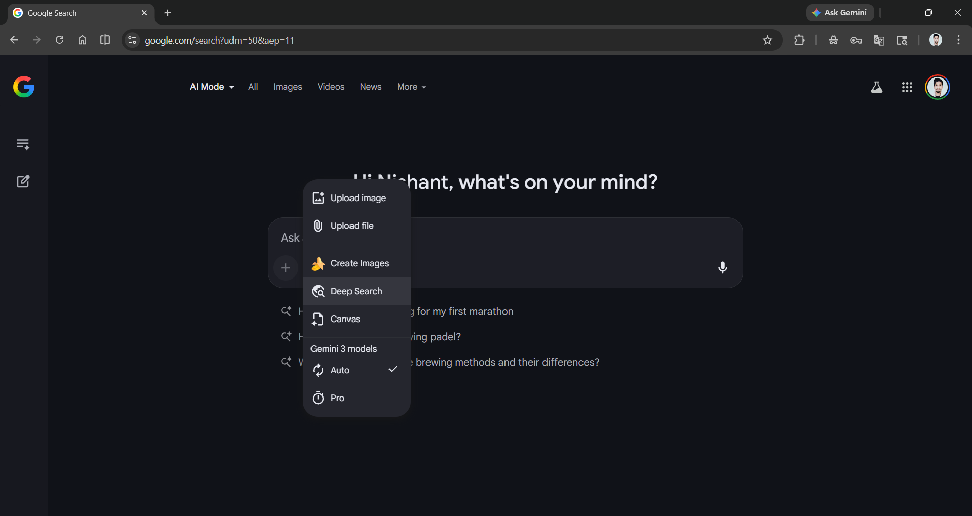 Deep Search in AI Mode