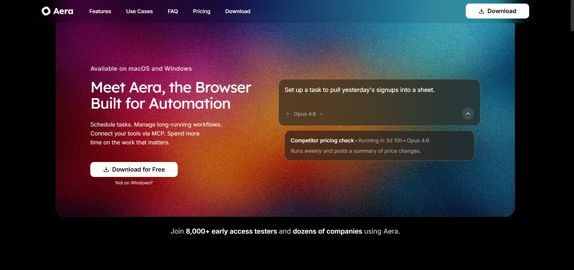 Aera Browser: A Browser Built for Automation