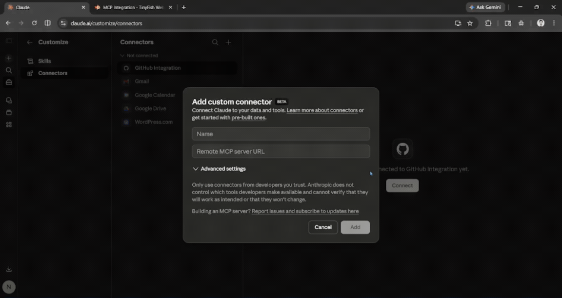 TinyFish AI Claude Connector