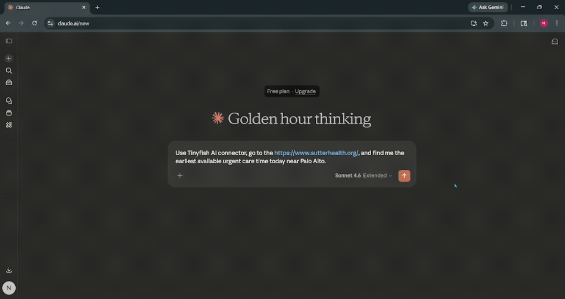 Automate Multi-step workflow using TinyFish AI in Claude