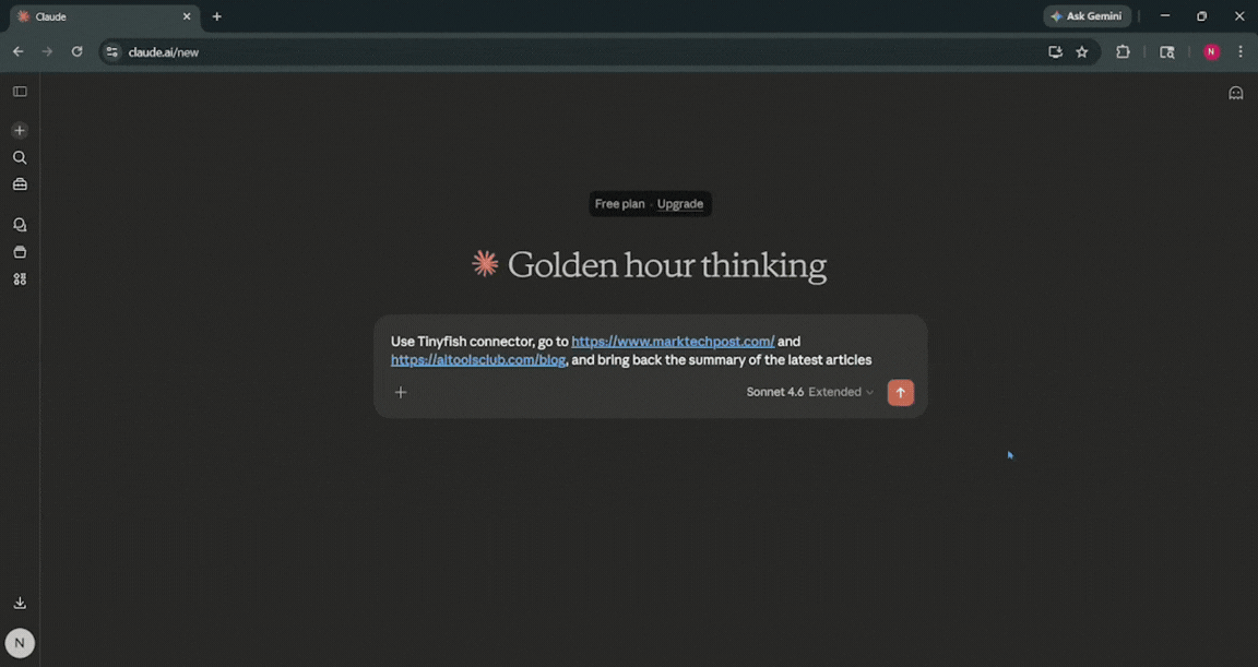 Automate Multi-step workflow using TinyFish AI in Claude