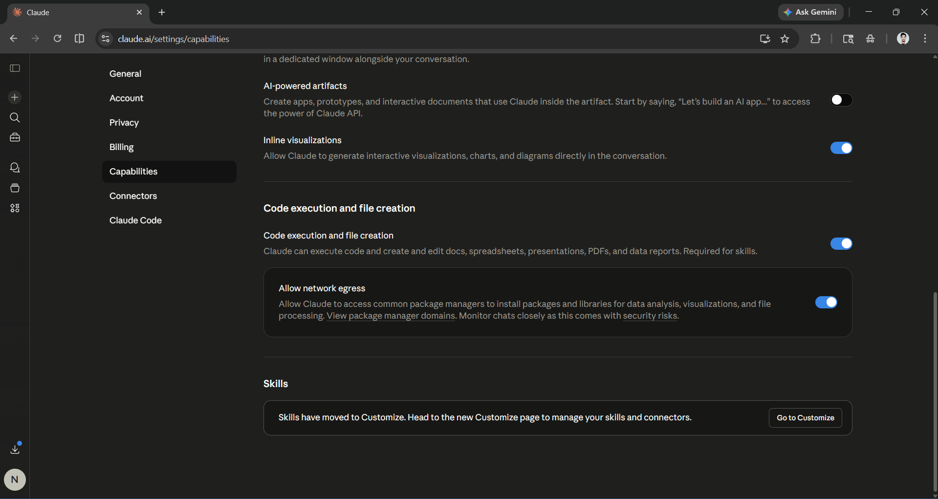Enable Claude Code Execution