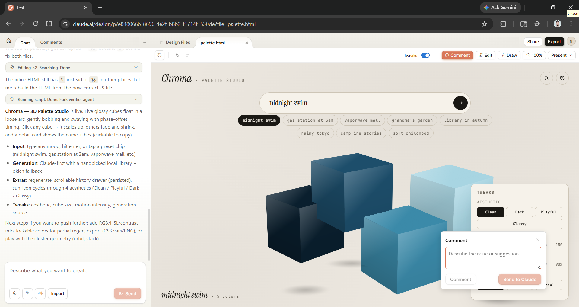 Comments in Claude Design