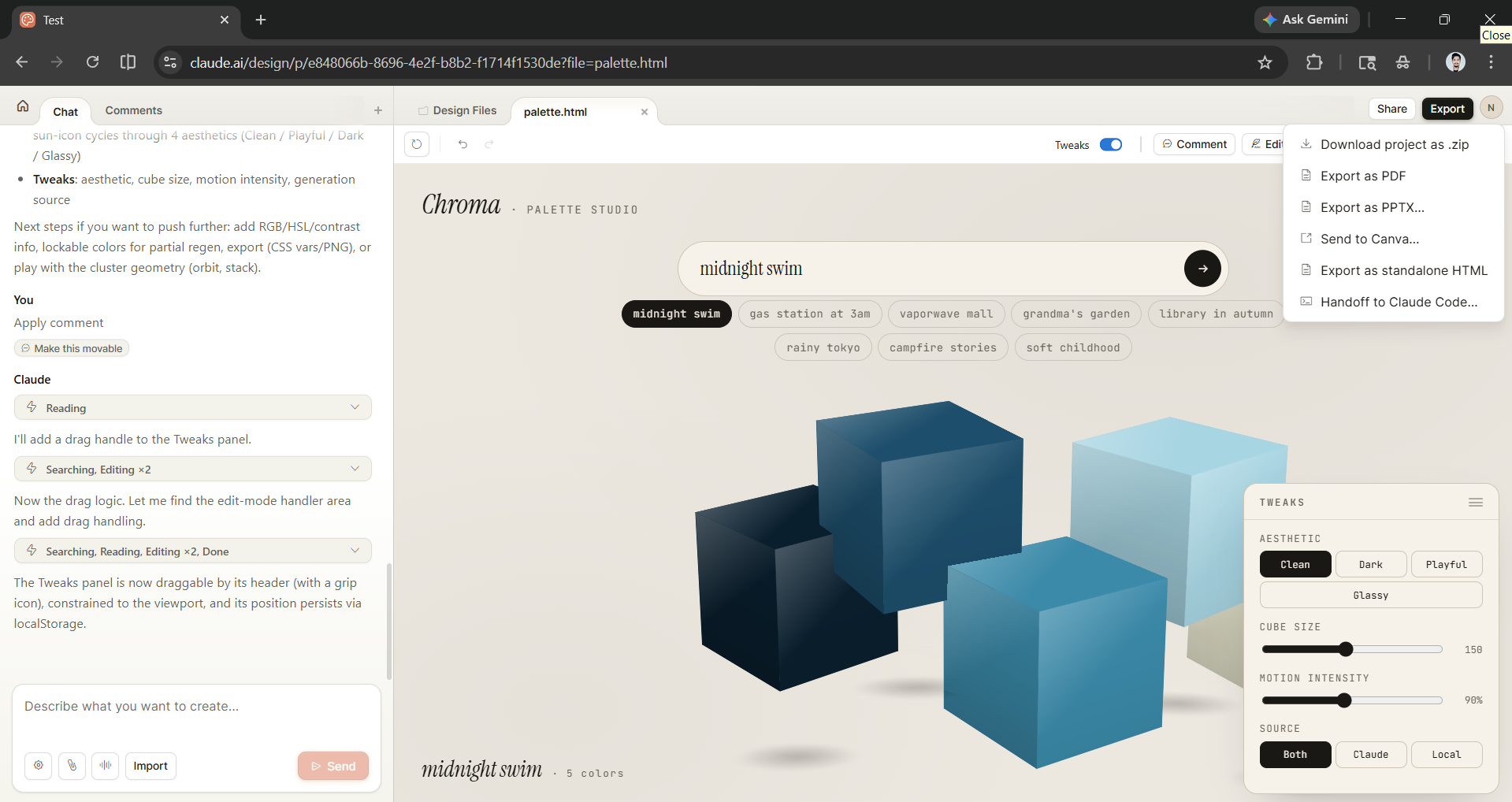 Export Claude Design