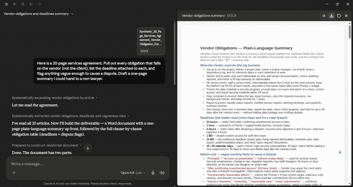 Claude Opus 4.8 Real World knowledge work