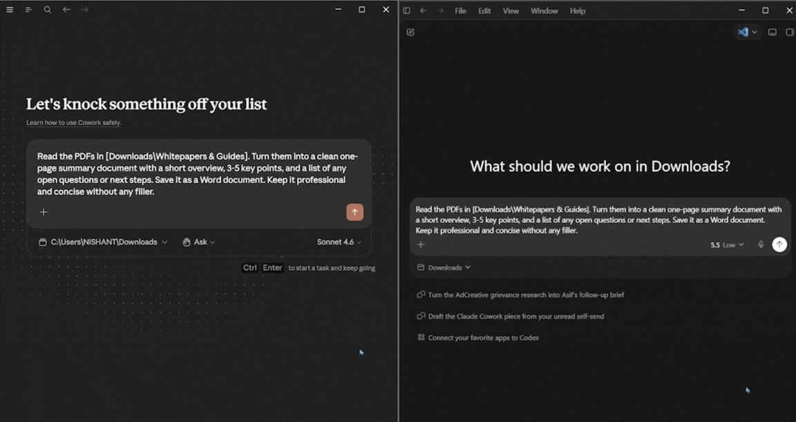 Claude Cowork vs ChatGPT Codex for Work: The rough-notes-to-document test