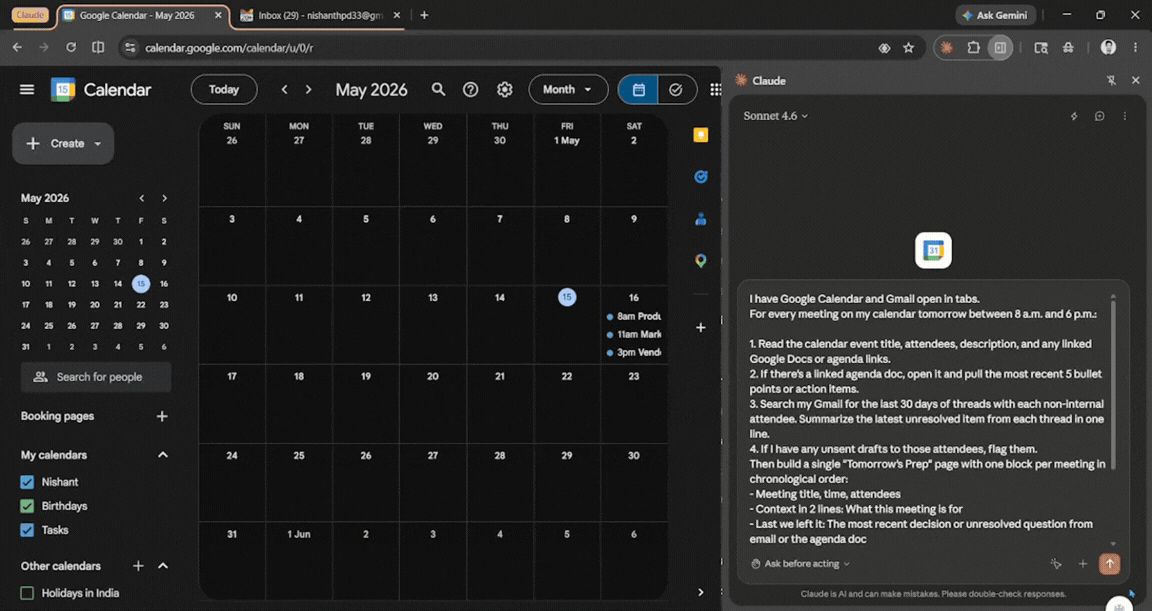 The Calendar-and-Inbox Morning Prep