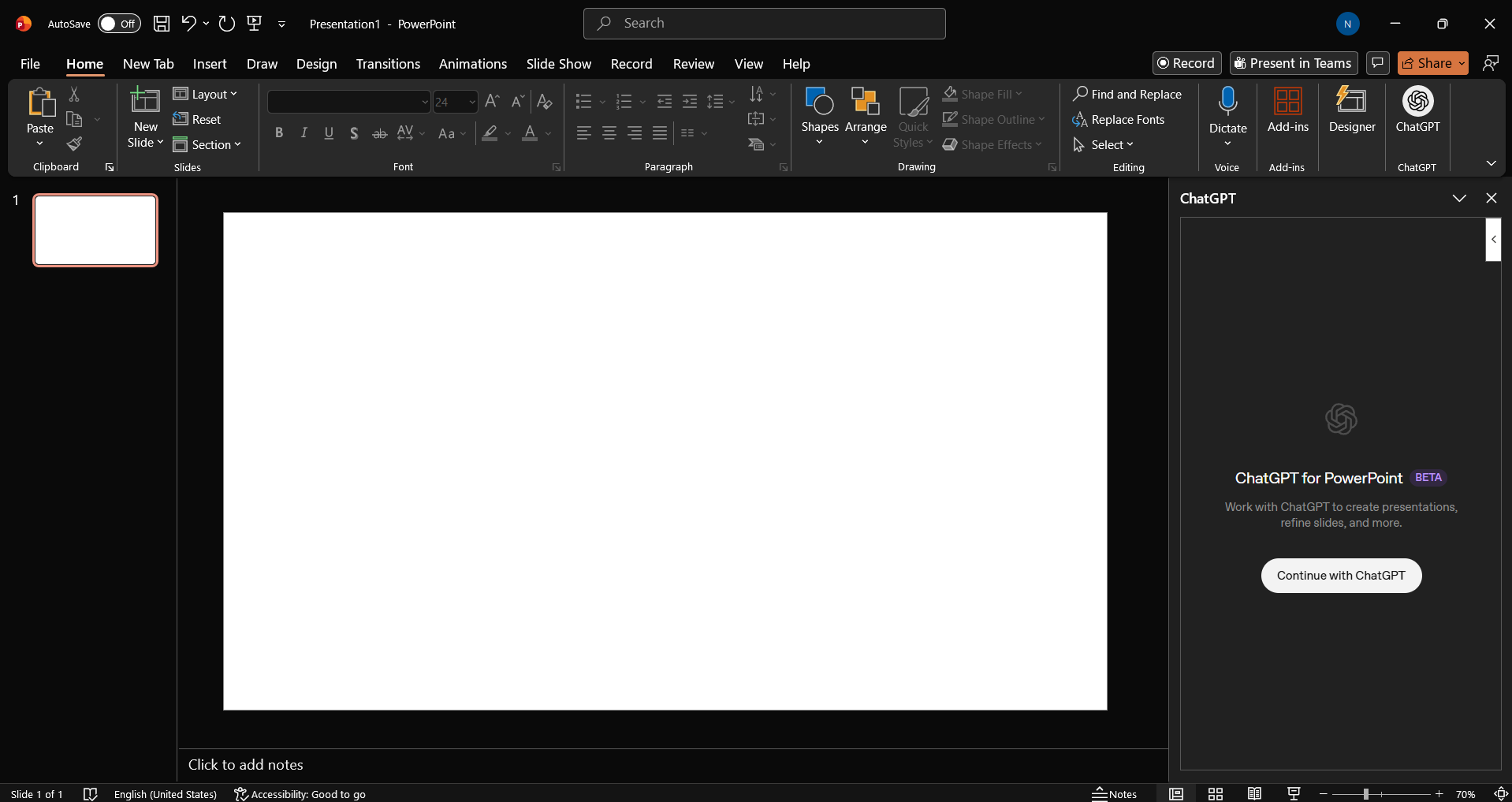 ChatGPT for PowerPoint