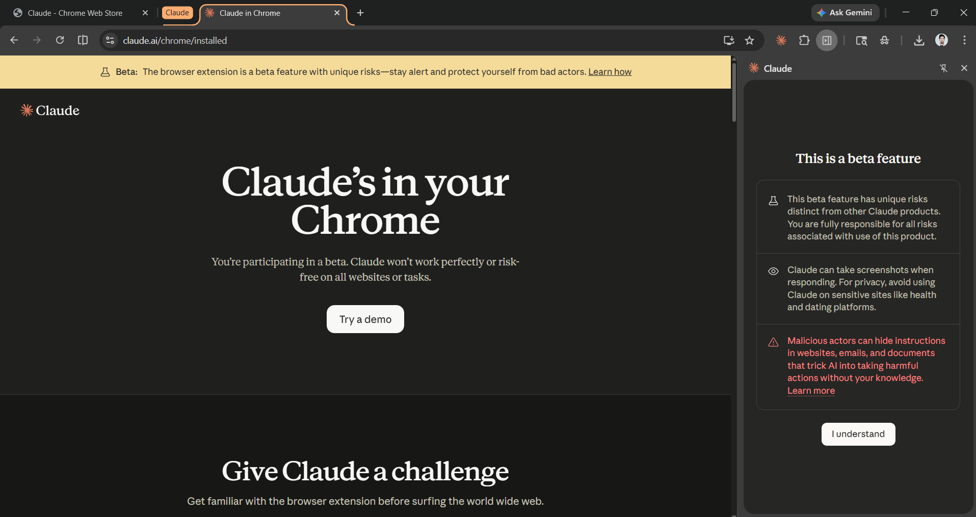 Claude for Chrome