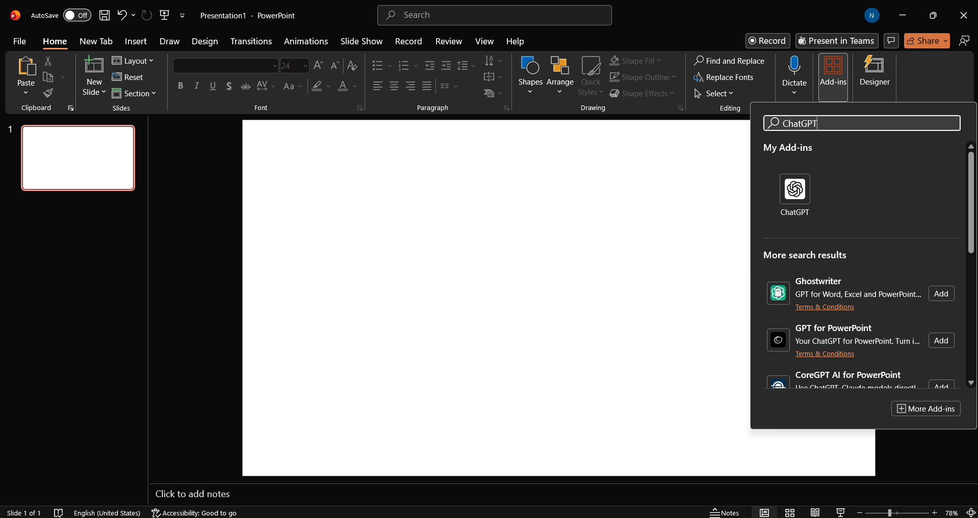 ChatGPT for PowerPoint