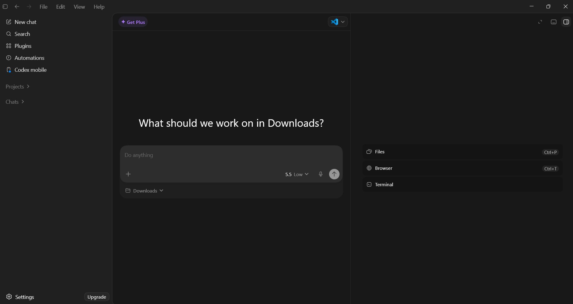 ChatGPT Codex desktop app