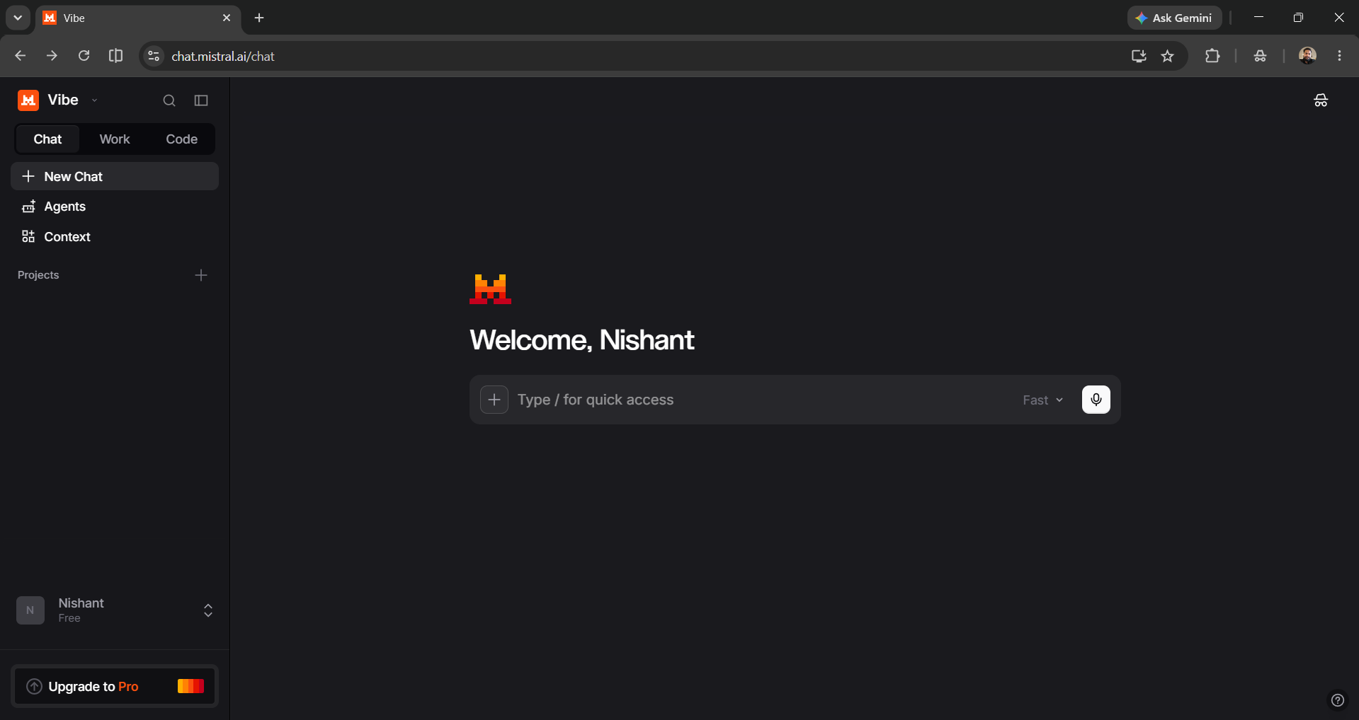 Mistral Vibe Chat