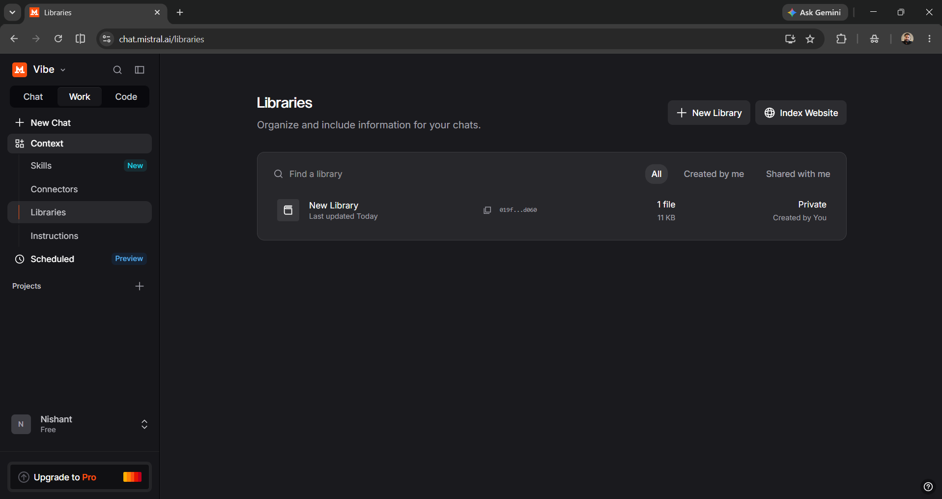 Mistral Vibe Work Libraries