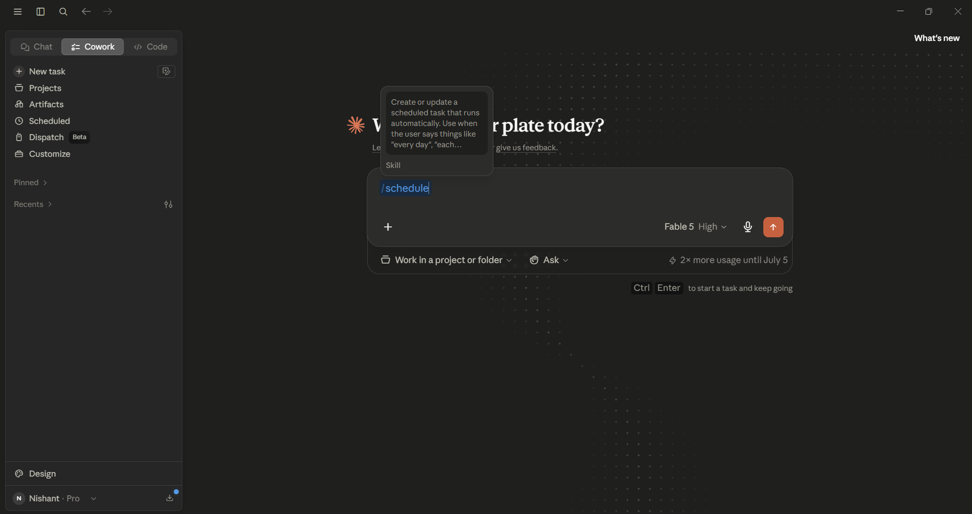 Claude Cowork Scheduled task