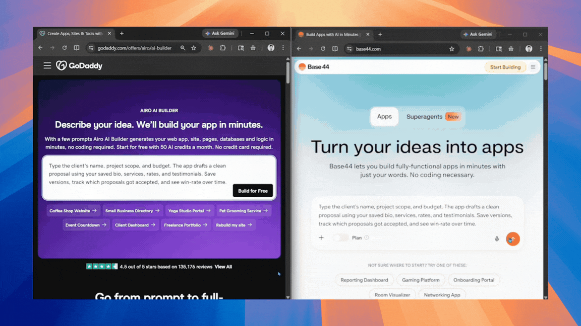 GoDaddy Airo vs Base44: Which AI App Builder Is Better for Your Business?