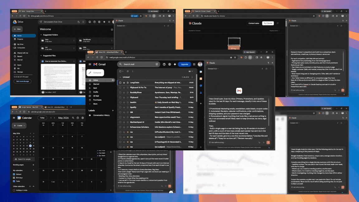 How to Automate Your Entire Workflow Using Claude for Chrome (5 Copy-Paste Prompts)