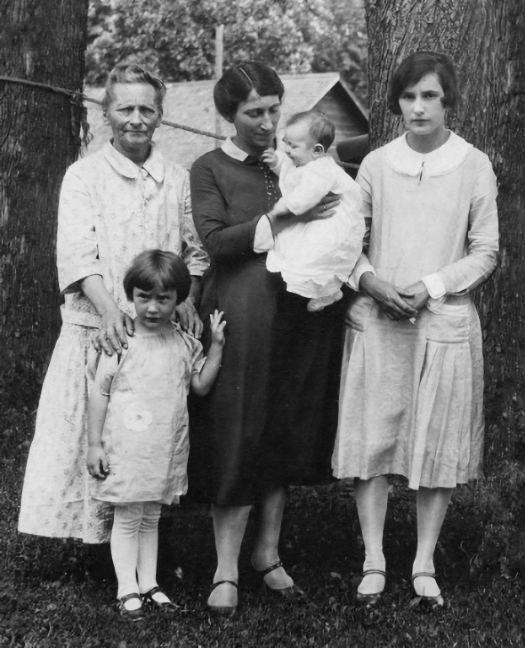 Judith with mother and daughters photo