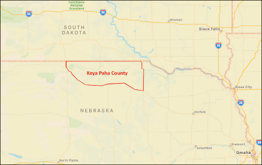 Map of Keya Paha County, Nebraska