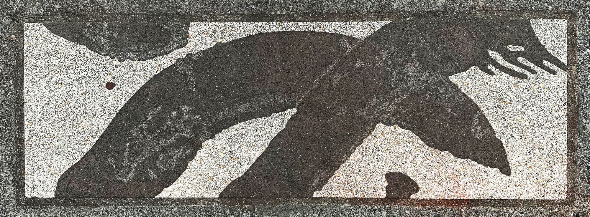 Photo of concrete art work by Paul Horiuchi, by David Bilides