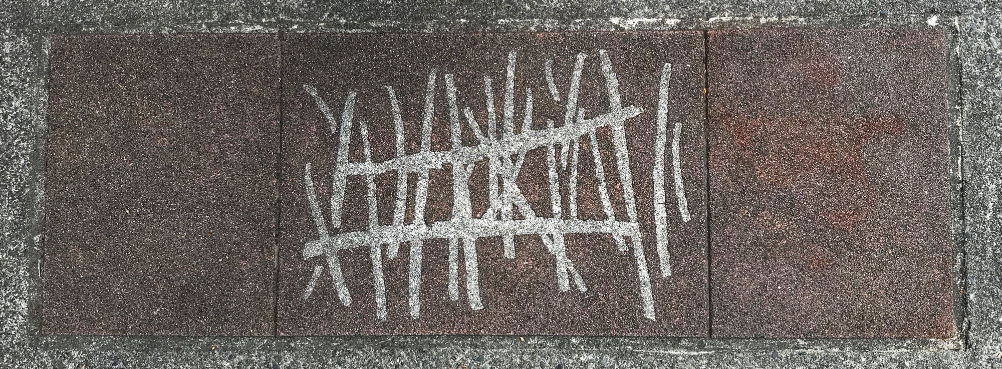 Photo of concrete art work by Mark Tobey, by David Bilides