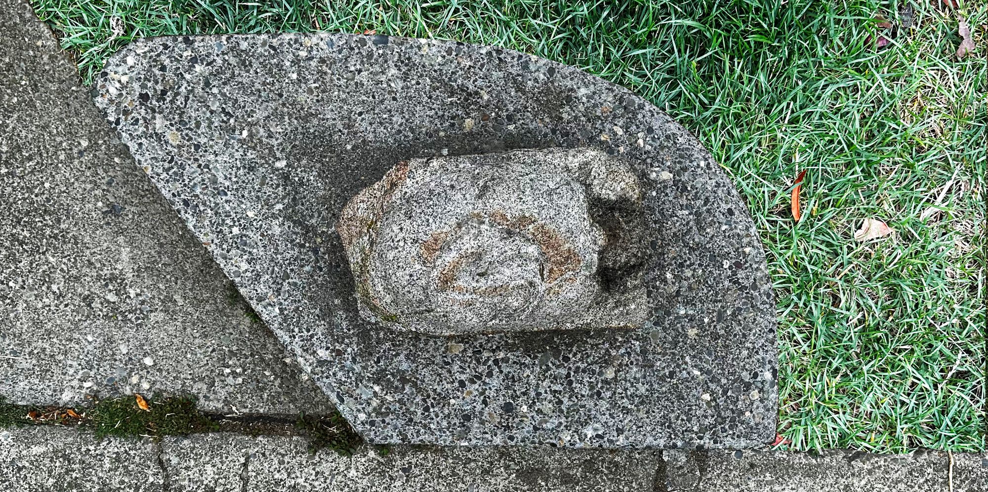 Photo of concrete art work by James Washington Jr., by David Bilides