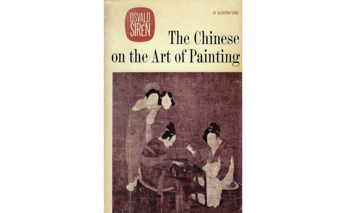 Image of book cover, "The Chinese on the Art of Painting," with 4 women drawn in foreground in traditional dress