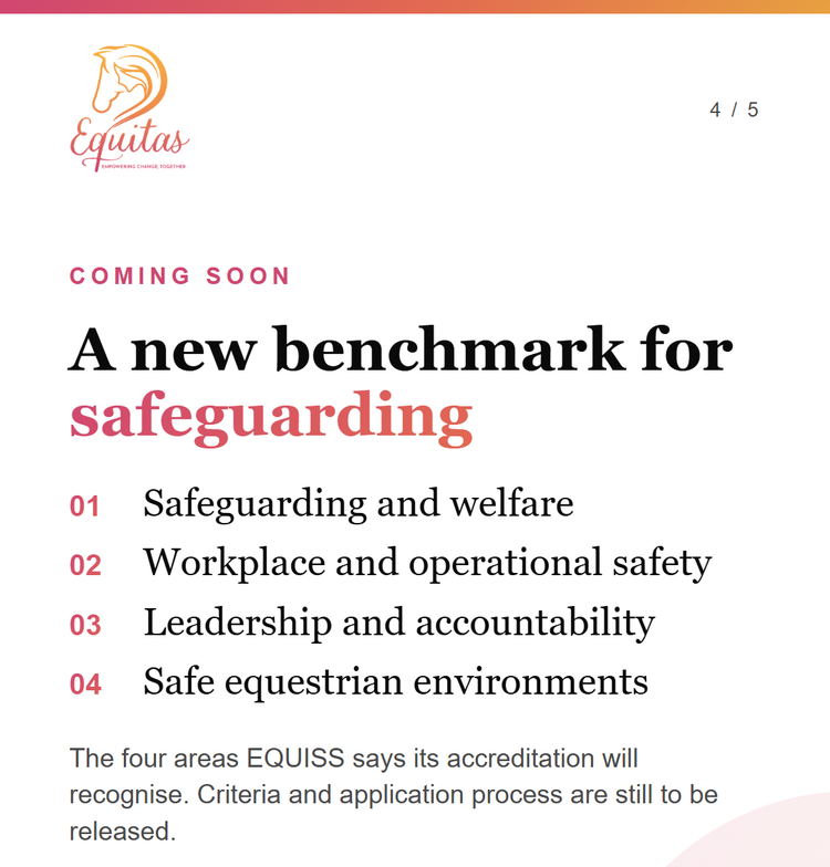 EQUISS Accreditation: A New Benchmark for Safeguarding in Equestrian Sport