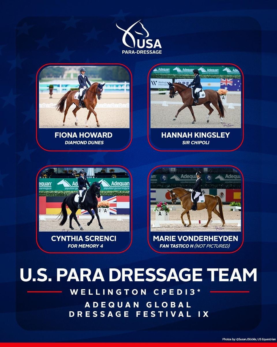 U.S. Para Dressage Team Announced for CPEDI3 Competition*