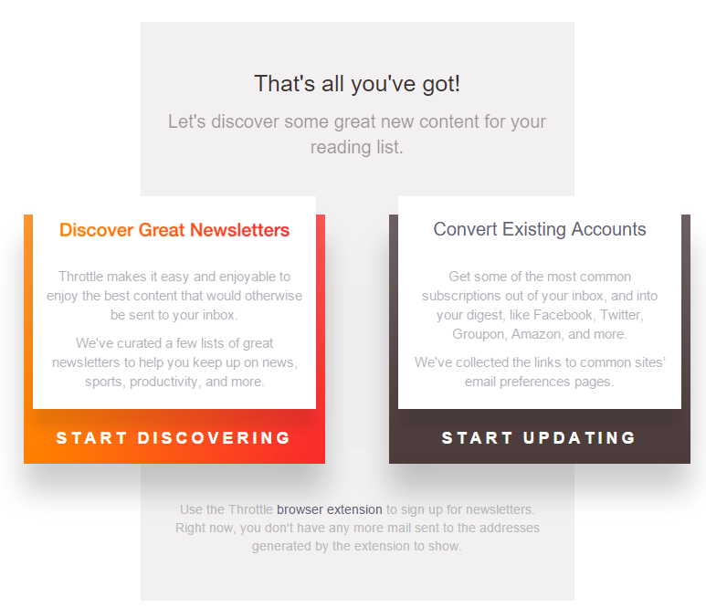 Главная страница Throttle