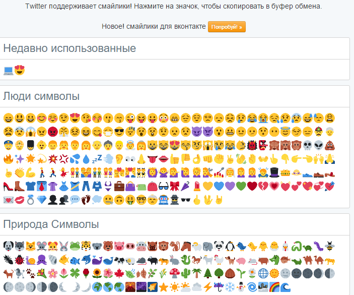 Эмодзи для Twitter