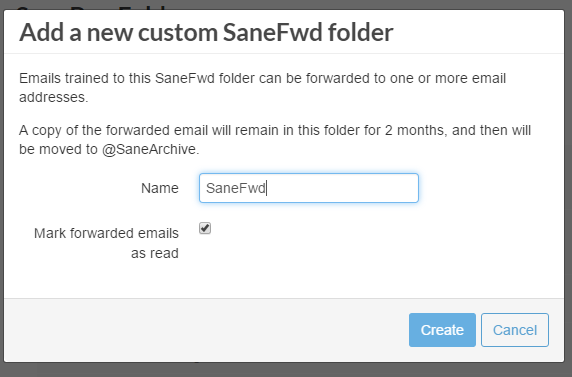 Настройки SaneFwd