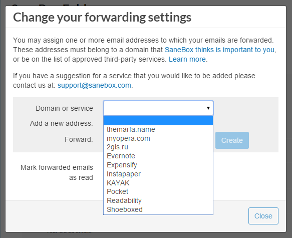 Настройки редиректа
