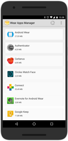 Интерфейс Wear App Manager & Tracker