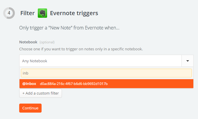 Настройка блокнота Evernote