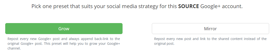 Выбираем тип продвижения аккаунта