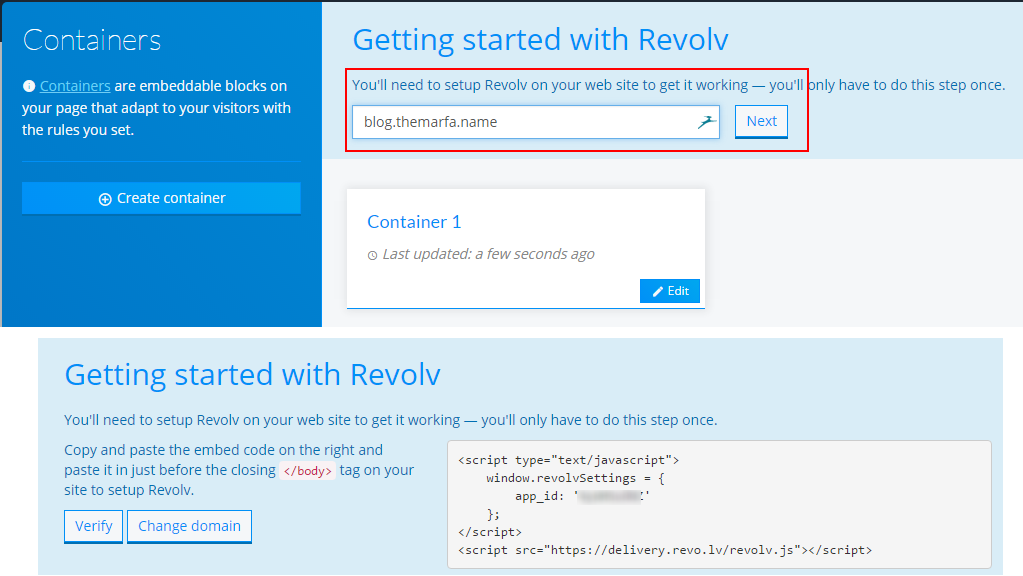 Подключаем сайт к Revolv