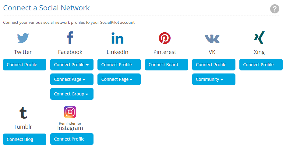 Доступные аккаунты для кросспостинга