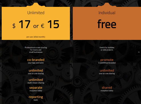 Тарифная сетка CrankWheel