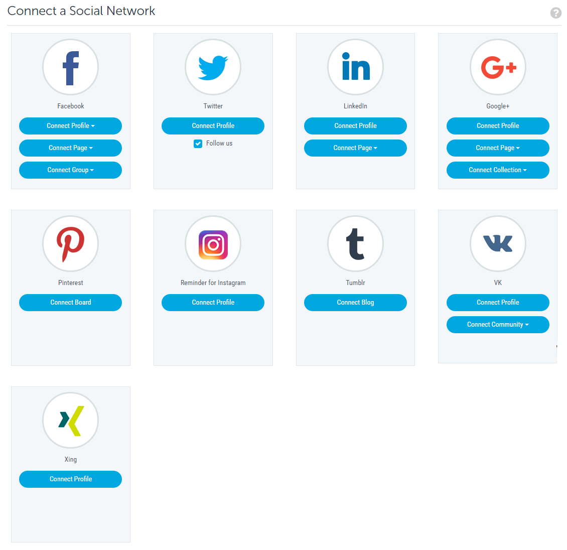 Поддерживаемые сервисы для кросспостинга