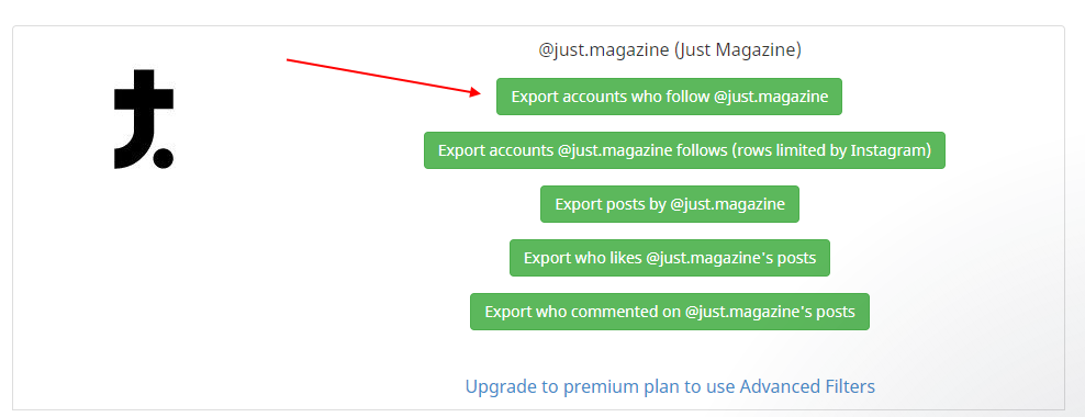 Экспорт подписчиков на примере MagiMetrics