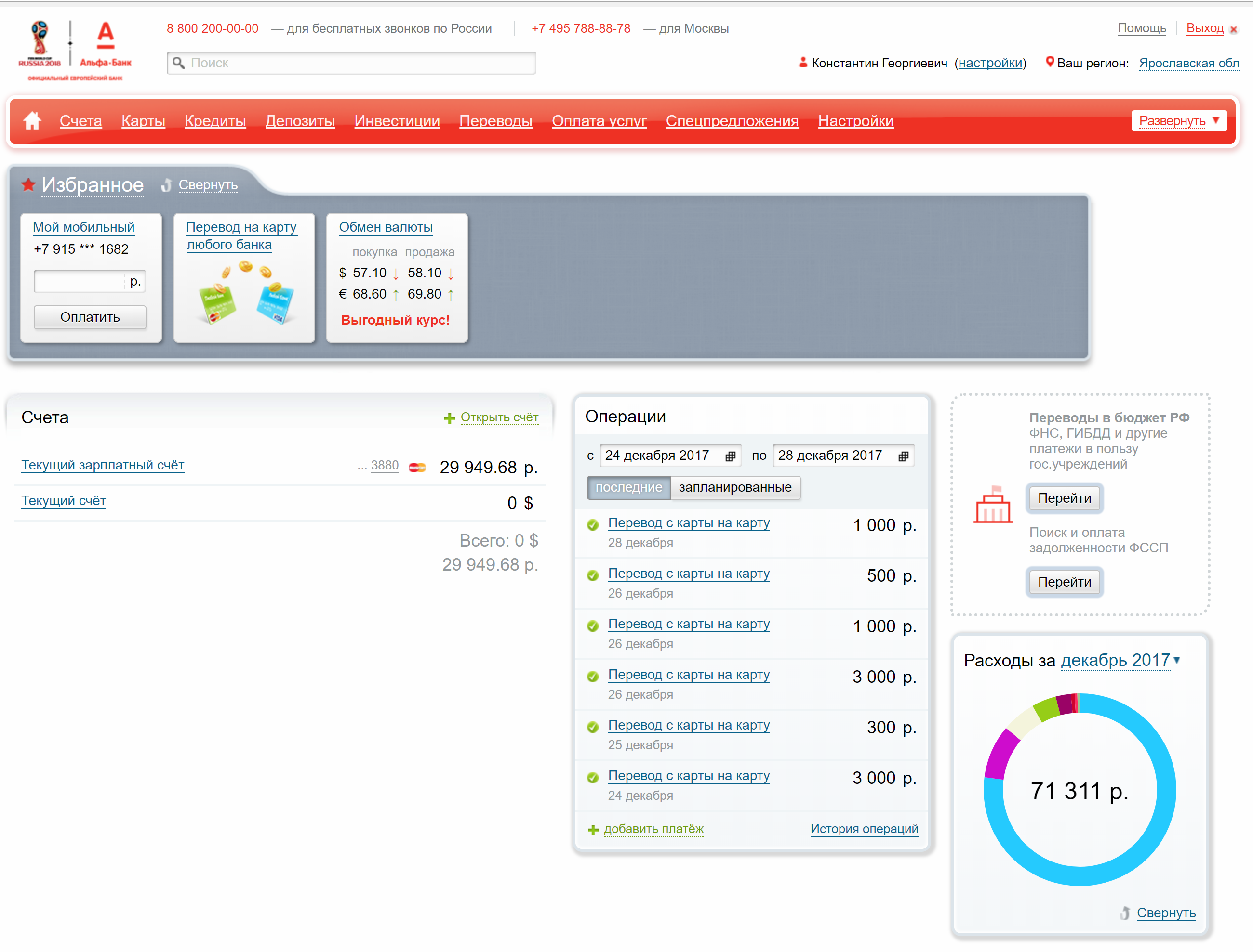 Альфа-Клик после авторизации