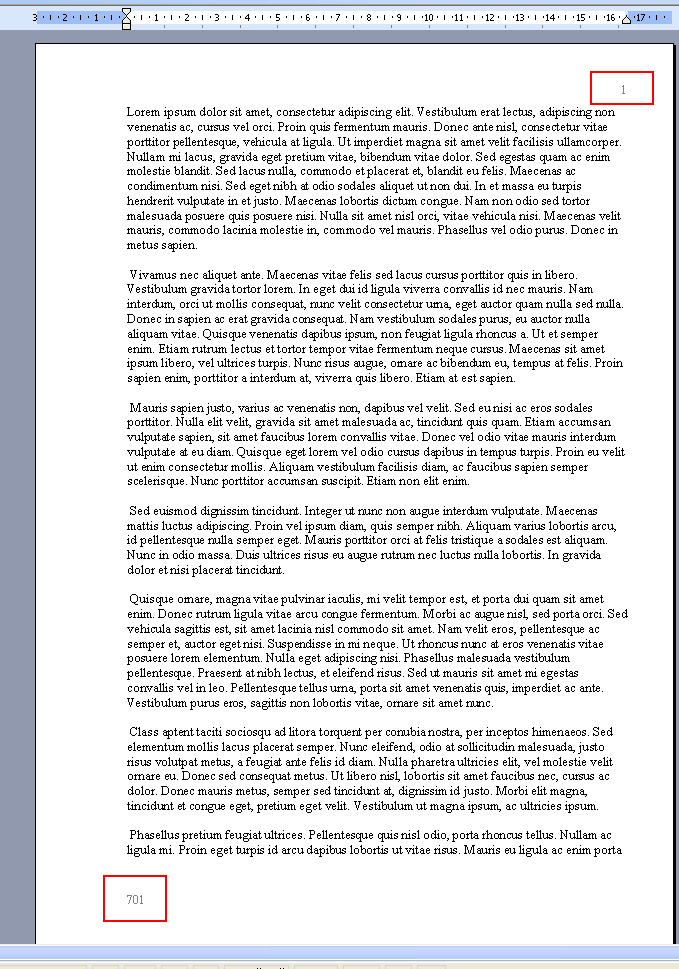 Пример колонтитулов