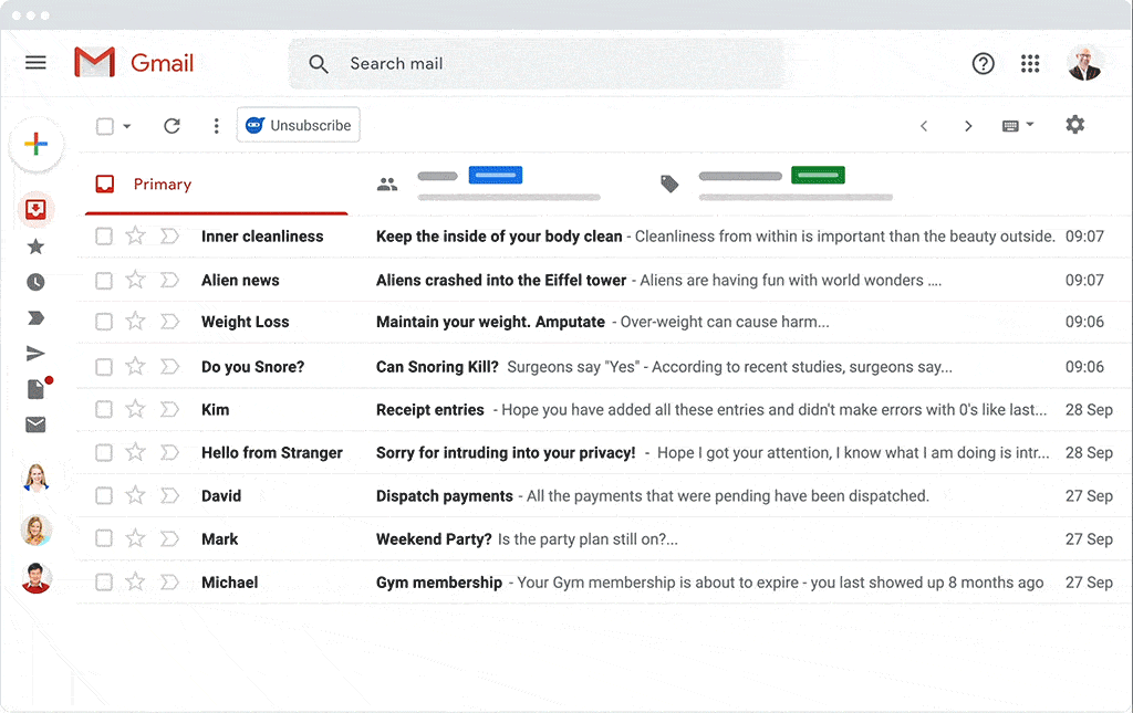 Как отписаться от рассылок в Gmail