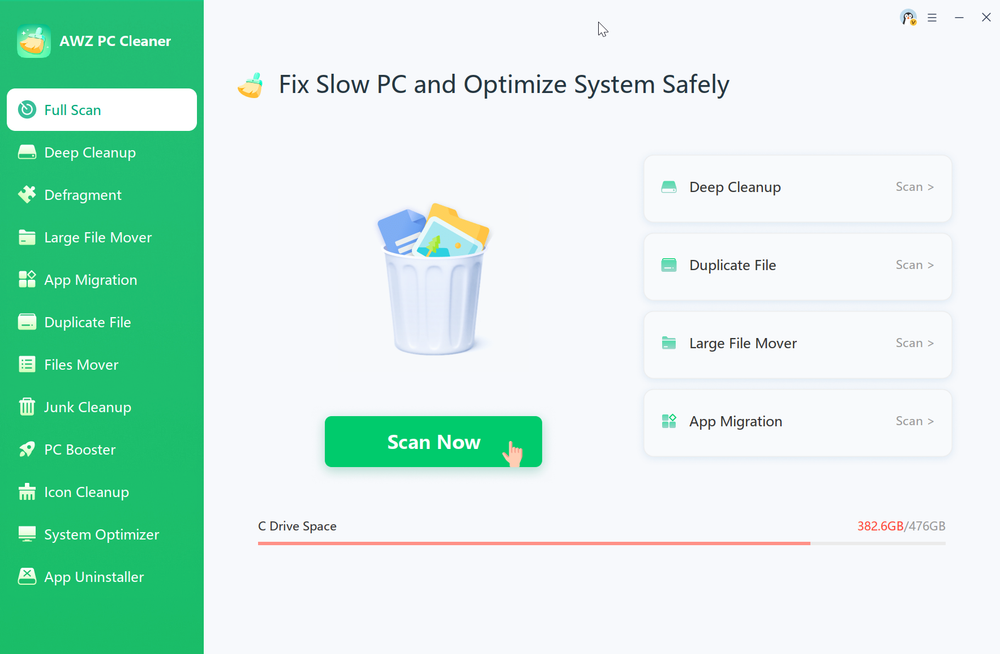 AWZ PC Cleaner поможет быстро очистить ПК от мусора